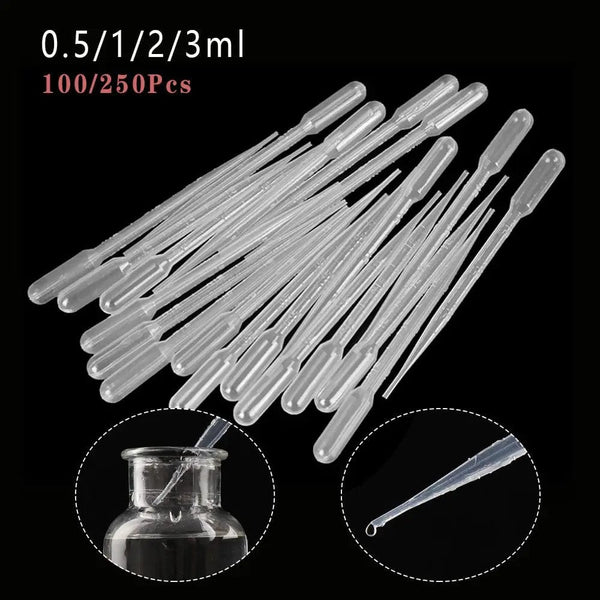 Planet Gates 100/250PCS Multi-function Disposable Dropper Transparent Pipettes Liquid Transfer Graduated Pipettes Lab Test Tubes Supplies