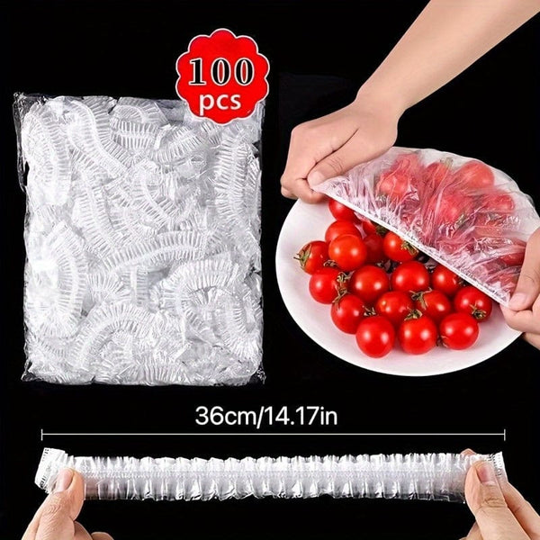 Planet Gates 100/300pcs Disposable Fresh-keeping Film, Household Food Grade Kitchen Refrigerator Leftover Rice Fruit Food Plastic Sealed Fresh Cover, Anti-odor Leak-Proof Dust-proof Freezer Cover, Refrigerator Fresh Keeping Cover,