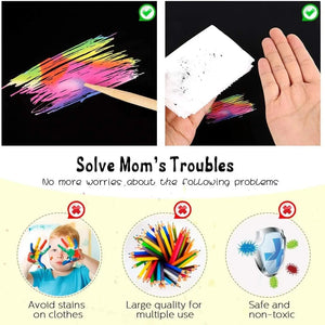 Planet Gates 100/5 Piece DIY Rainbow Magic Sticky Notes Set Kids Black Scratch Art Craft Kits Pad Drawing Template Painting Toys