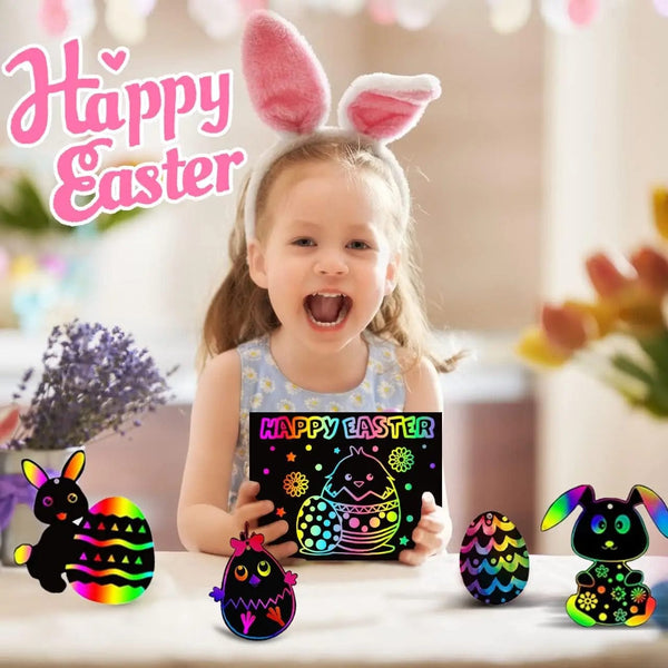 Planet Gates 100/5 Piece DIY Rainbow Magic Sticky Notes Set Kids Black Scratch Art Craft Kits Pad Drawing Template Painting Toys