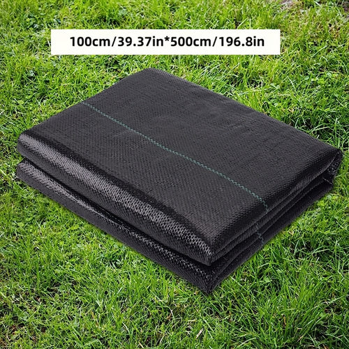 Planet Gates 100*500cm 1 Pack, Garden Weed Barrier Landscape Fabric, Weed Block Fabric, Woven Mulch For Landscaping Ground Cover Weed Control Fabric, Black Garden Bed Liner