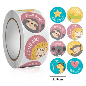Planet Gates 100-500Pcs Cute Cartoon Animals Reward Stickers for Kids School Teacher Supplies Kids Classic Toy Gift Sealing Decor Stationery