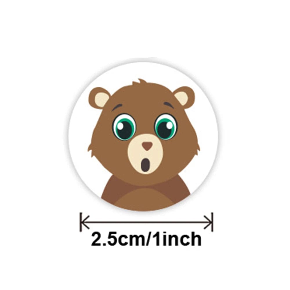 Planet Gates 100-500pcs Round Cartoon Toys Animal stickers for kids Teacher Reward Encourage Sticker Office Stationery for children 1inch