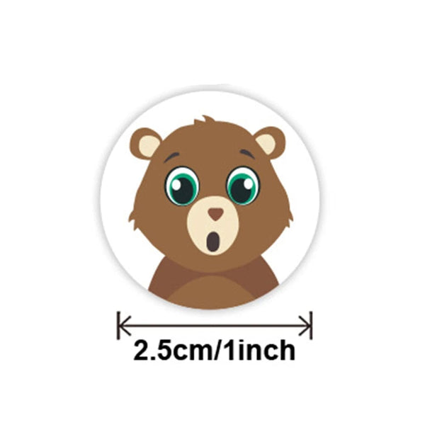 Planet Gates 100-500pcs Round Cartoon Toys Animal stickers for kids Teacher Reward Encourage Sticker Office Stationery for children 1inch