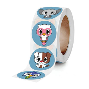 Planet Gates 100-500pcs Round Cartoon Toys Animal stickers for kids Teacher Reward Encourage Sticker Office Stationery for children 1inch