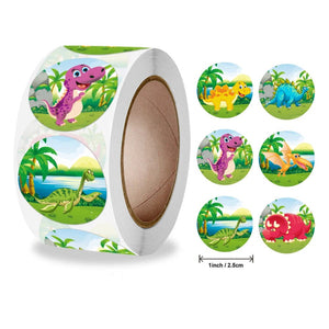 Planet Gates 100-500pcs Round Cartoon Toys Animal stickers for kids Teacher Reward Encourage Sticker Office Stationery for children 1inch