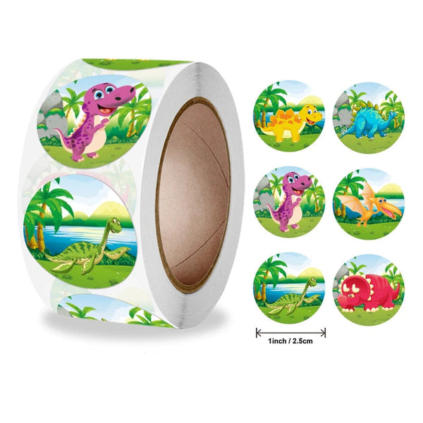 Planet Gates 100-500pcs Round Cartoon Toys Animal stickers for kids Teacher Reward Encourage Sticker Office Stationery for children 1inch