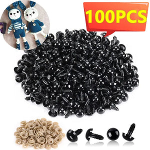 Planet Gates 100/50PCS 5-20mm Black Plastic Safety Eyes For Toys Amigurumi Diy Kit Crafts TeddyBear Toy Eye For Doll Decoration Accessories