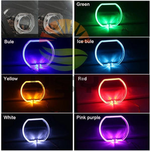 Planet Gates 100/76MM LED Angel Eyes Square Guide Halo Ring Daytime Running Lights With Driver For Bi Xenon Headlight Lenses DRL Accessories