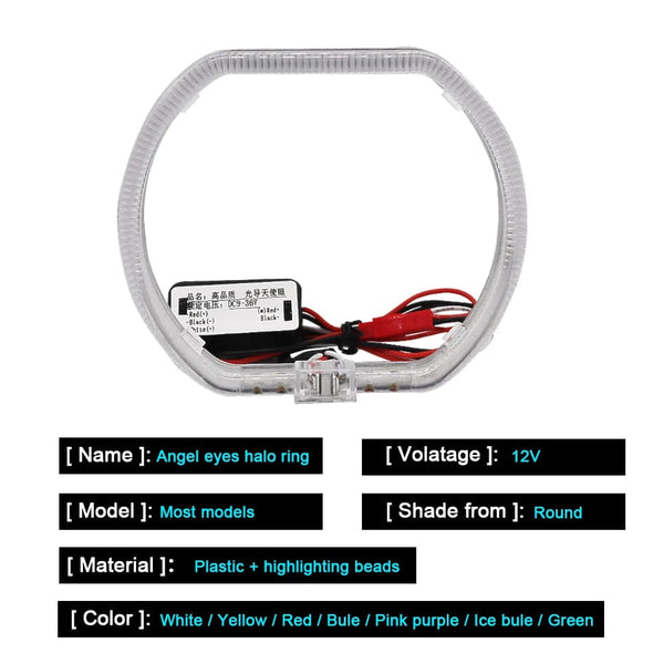 Planet Gates 100/76MM LED Angel Eyes Square Guide Halo Ring Daytime Running Lights With Driver For Bi Xenon Headlight Lenses DRL Accessories