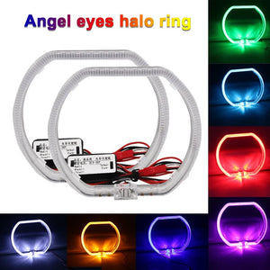 Planet Gates 100/76MM LED Angel Eyes Square Guide Halo Ring Daytime Running Lights With Driver For Bi Xenon Headlight Lenses DRL Accessories