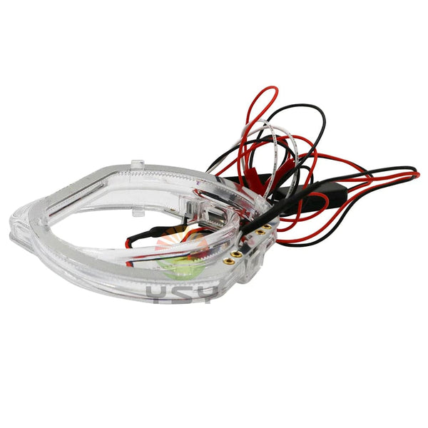 Planet Gates 100/76MM LED Angel Eyes Square Guide Halo Ring Daytime Running Lights With Driver For Bi Xenon Headlight Lenses DRL Accessories