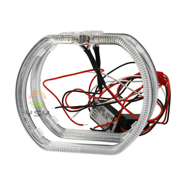 Planet Gates 100/76MM LED Angel Eyes Square Guide Halo Ring Daytime Running Lights With Driver For Bi Xenon Headlight Lenses DRL Accessories