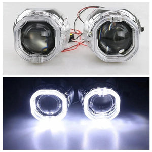 Planet Gates 100/76MM LED Angel Eyes Square Guide Halo Ring Daytime Running Lights With Driver For Bi Xenon Headlight Lenses DRL Accessories