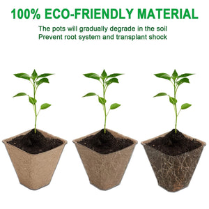 Planet Gates 100 Cells 100 Cells Seedling Pots Start Trays With 50 Labels,10 Pcs Peat Pots Seedling Pots Biodegradable,Seedling Starter Kit, Germination Plant Starter Trays