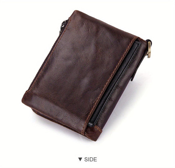 Planet Gates 100% Genuine Leather RFID Men Cowhide Wallets Coin Purse Small Mini Card Holder Chain PORTFOLIO Portomonee Male Wallet Pocket
