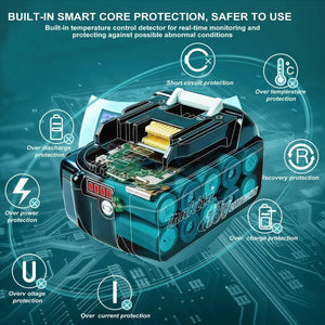 Planet Gates 100% Original Makita Rechargeable Power Tool Battery, Replaceable LED Lithium-ion, 6.0 Ah 18V LXT BL1860B BL1860BL1850 BL1830