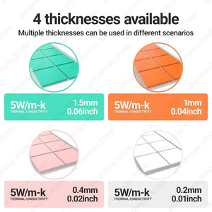 Planet Gates 100-Pack JEYI 100-Pack Thermal Conductive Silicone Pads, M.2 SSD NVMe NGFF Thermal Pad for PC Laptop Heatsink/GPU/CPU/LED Graphics Card