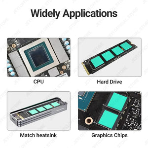 Planet Gates 100-Pack JEYI 100-Pack Thermal Conductive Silicone Pads, M.2 SSD NVMe NGFF Thermal Pad for PC Laptop Heatsink/GPU/CPU/LED Graphics Card