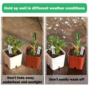 Planet Gates 100 Sheets Of White 100 White Plastic Waterproof Plant Labels: Perfect for Nursery Stakes & Pot Markers!