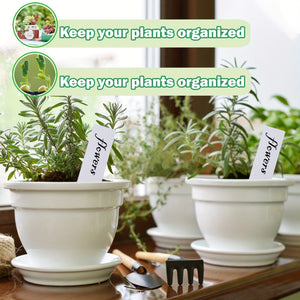 Planet Gates 100 Sheets Of White 100 White Plastic Waterproof Plant Labels: Perfect for Nursery Stakes & Pot Markers!