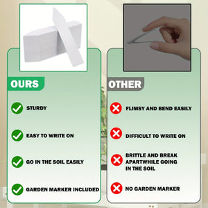 Planet Gates 100 Sheets Of White 100 White Plastic Waterproof Plant Labels: Perfect for Nursery Stakes & Pot Markers!