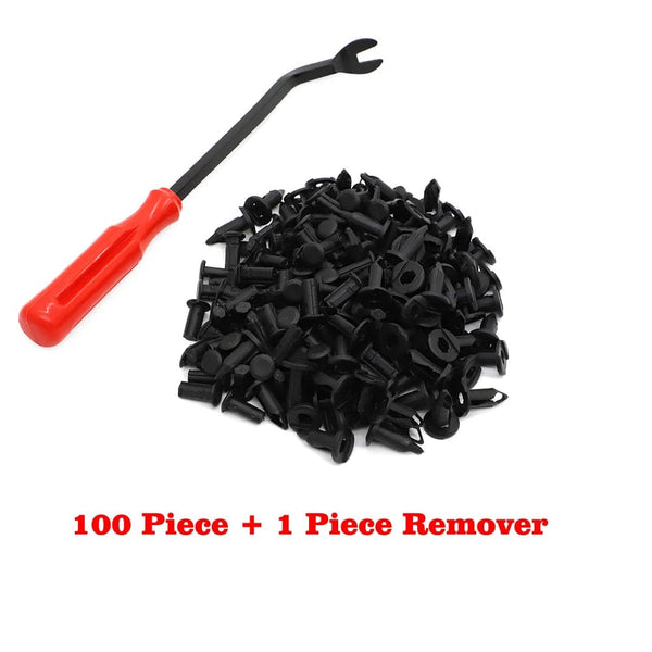 Planet Gates 100 x UTV ATV Plastic Fender Clips Body Rivets with Fastener Remover for Polaris Predator Rangers RZR Scrambler Sportsman