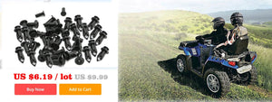 Planet Gates 100 x UTV ATV Plastic Fender Clips Body Rivets with Fastener Remover for Polaris Predator Rangers RZR Scrambler Sportsman