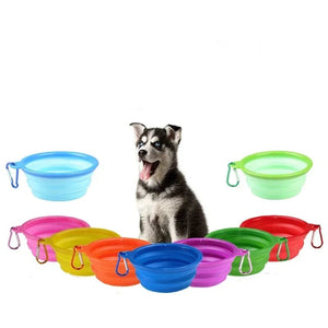 Planet Gates 1000/350ml Solid Color Foldable Dog Bowl Food Container Collapsible Dog Bowl Water Dish Feeder Portable Water Bowl for Pet Cats