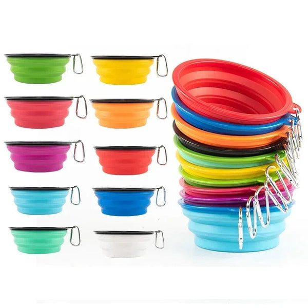 Planet Gates 1000/350ml Solid Color Foldable Dog Bowl Food Container Collapsible Dog Bowl Water Dish Feeder Portable Water Bowl for Pet Cats