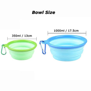 Planet Gates 1000/350ml Solid Color Foldable Dog Bowl Food Container Collapsible Dog Bowl Water Dish Feeder Portable Water Bowl for Pet Cats