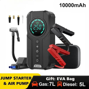 Planet Gates 10000mAh / israel BUVAYE Car Jump Starter Air Pump Multi-function Air Compressor Convenient Tire Inflator Portable Battery Starter With EVA Bag