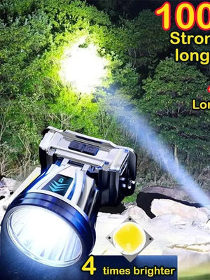 Planet Gates 1000m High-beam Headlight Flashlight Headlamp rechargeabl waterproof Emergency Cycling Camping