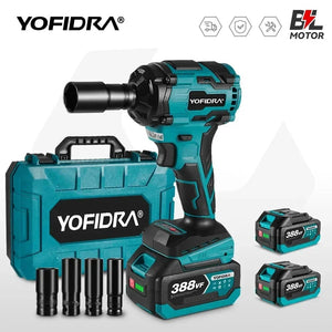 Planet Gates 1000N.M Torque Brushless Electric Impact Wrench 1/2 inch Lithium-Ion Battery Cordless Wrench Power Tools For Makita 18V Battery