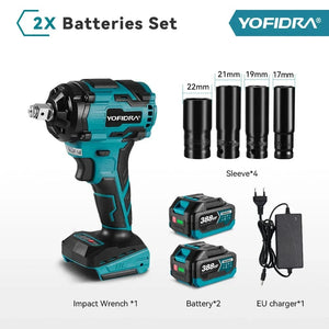 Planet Gates 1000N.M Torque Brushless Electric Impact Wrench 1/2 inch Lithium-Ion Battery Cordless Wrench Power Tools For Makita 18V Battery