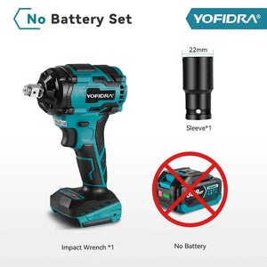 Planet Gates 1000N.M Torque Brushless Electric Impact Wrench 1/2 inch Lithium-Ion Battery Cordless Wrench Power Tools For Makita 18V Battery