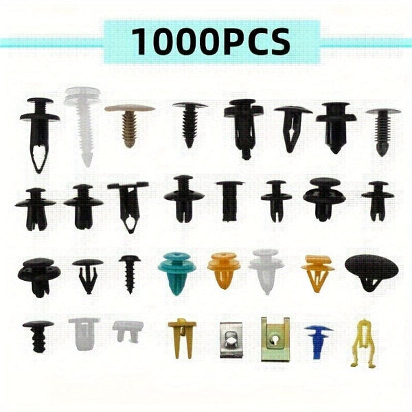 Planet Gates 1000pcs 500/100PCS Mixed Auto Fastener Vehicle Car Bumper Clips Retainer Fastener Rivet Door Panel Fender Liner Universal Fit All Car