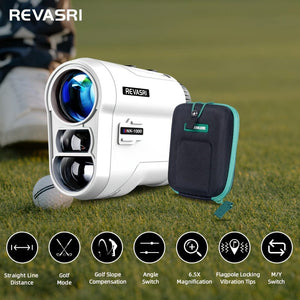 Planet Gates 1000Y Rangefinder REVASRI Golf Rangefinder With Slope And Pin Lock Vibration, External Slope Switch For Golf Tournament Legal, Rangefinders With Rechargeable Battery 1000YDS Laser Range Finder