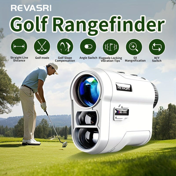 Planet Gates 1000Y Rangefinder REVASRI Golf Rangefinder With Slope And Pin Lock Vibration, External Slope Switch For Golf Tournament Legal, Rangefinders With Rechargeable Battery 1000YDS Laser Range Finder