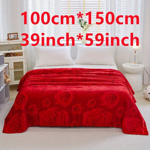 Planet Gates 100cm*150cm/39inch*59inch 1pc Rose Pattern Bed Blanket, Soft Comfortable Blanket For Sofa Office Bed Camping Travelling, Valentine's Day Gift Blanket