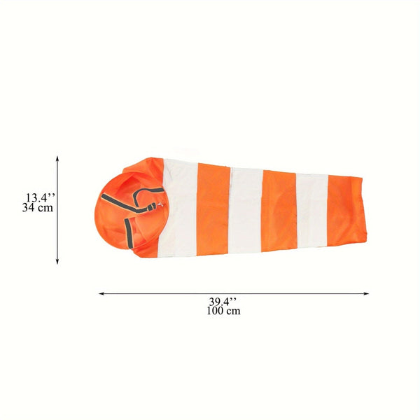 Planet Gates 100cm 1pc Outdoor Orange Windsock With Reflective Belt, Outdoor Wind Measurement Sock Bag Air Direction Indicator, Hanging Stripe Windsock Aviation Windsock For Wind Direction And Strength Indicating