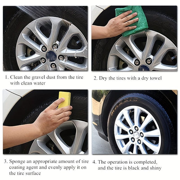 Planet Gates 100g 100g Car Tire Wax Cleaning And Renewal Tire Brightener Sunscreen Long-lasting Liquid Tire Glaze Anti-aging And Gloss Enhancer Protective Agent