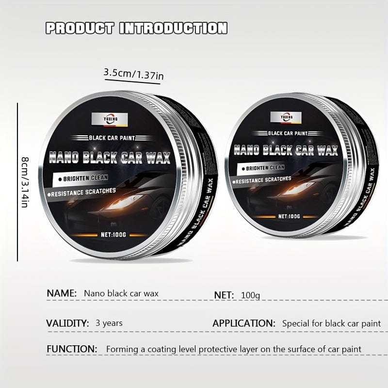 Planet Gates 100g Black Car Wax Scratch Repair Decontamination Light Up Maintenance Wax Car Paint Maintenance Plating Film 100G Car Maintenance Supplies
