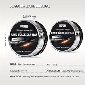 Planet Gates 100g Black Car Wax Scratch Repair Decontamination Light Up Maintenance Wax Car Paint Maintenance Plating Film 100G Car Maintenance Supplies