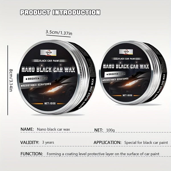 Planet Gates 100g Black Car Wax Scratch Repair Decontamination Light Up Maintenance Wax Car Paint Maintenance Plating Film 100G Car Maintenance Supplies