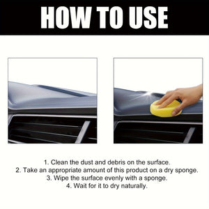 Planet Gates 100g + cleaning sponge 1pc Car Interior Renovation Coating Cream, Interior Dashboard Seat Cleaning, Dust-proof Maintenance, Polishing Coating Cream, 100g + 1pc Cleaning Sponge
