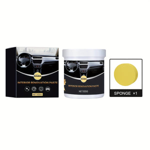 Planet Gates 100g + cleaning sponge 1pc Car Interior Renovation Coating Cream, Interior Dashboard Seat Cleaning, Dust-proof Maintenance, Polishing Coating Cream, 100g + 1pc Cleaning Sponge