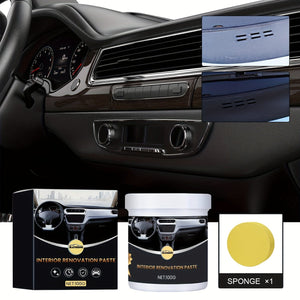 Planet Gates 100g + cleaning sponge 1pc Car Interior Renovation Coating Cream, Interior Dashboard Seat Cleaning, Dust-proof Maintenance, Polishing Coating Cream, 100g + 1pc Cleaning Sponge