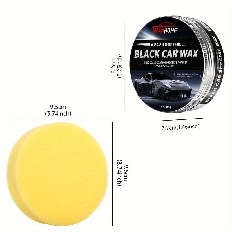 Planet Gates 100G+Sponge 100G For Black Car Wax Plating Crystal, Paint Increasing Brightness Decontamination Scratch Repair Anti Fouling Paint Maintenance New Car Care