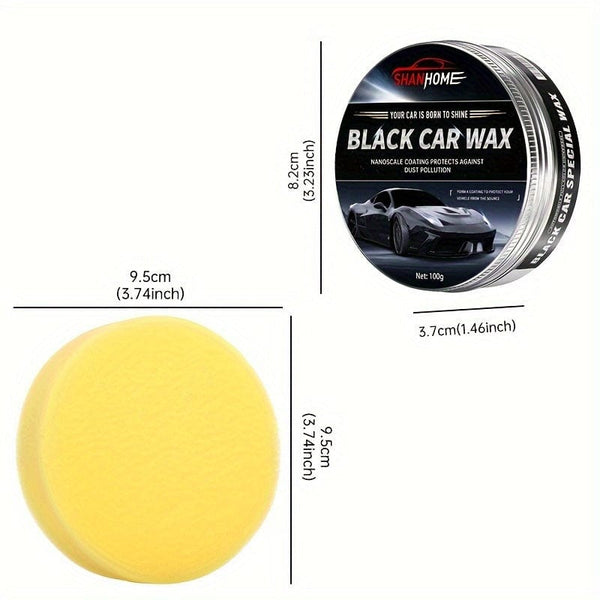 Planet Gates 100G+Sponge 100G For Black Car Wax Plating Crystal, Paint Increasing Brightness Decontamination Scratch Repair Anti Fouling Paint Maintenance New Car Care